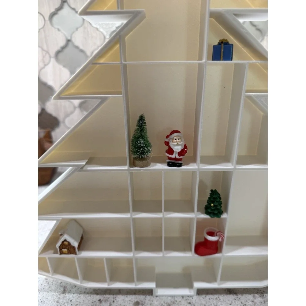 Christmas Tree‎ Minis Trinket Shelf 3D Printed Miniatures Dollhouse White